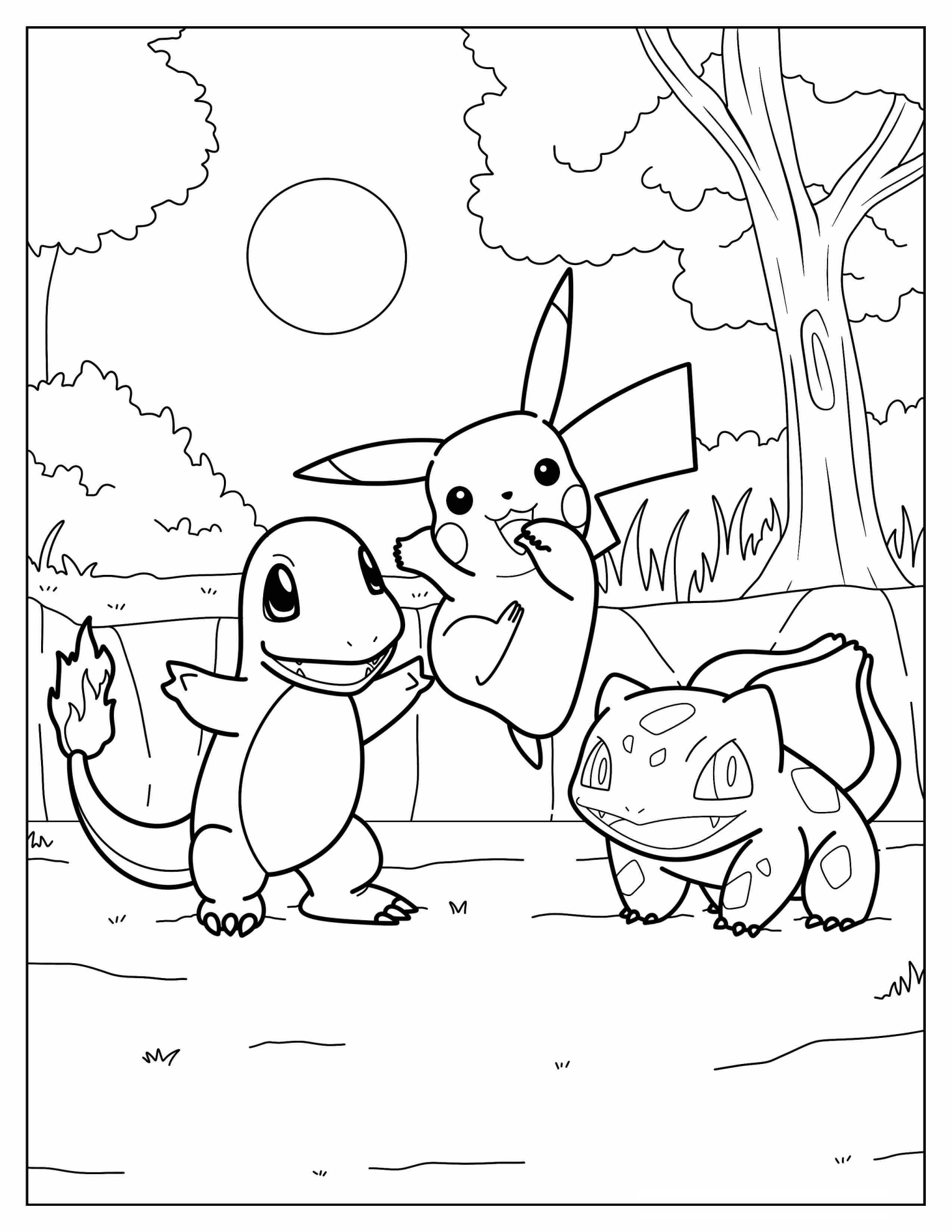 Iconic Pokemon Coloring Page For Kids