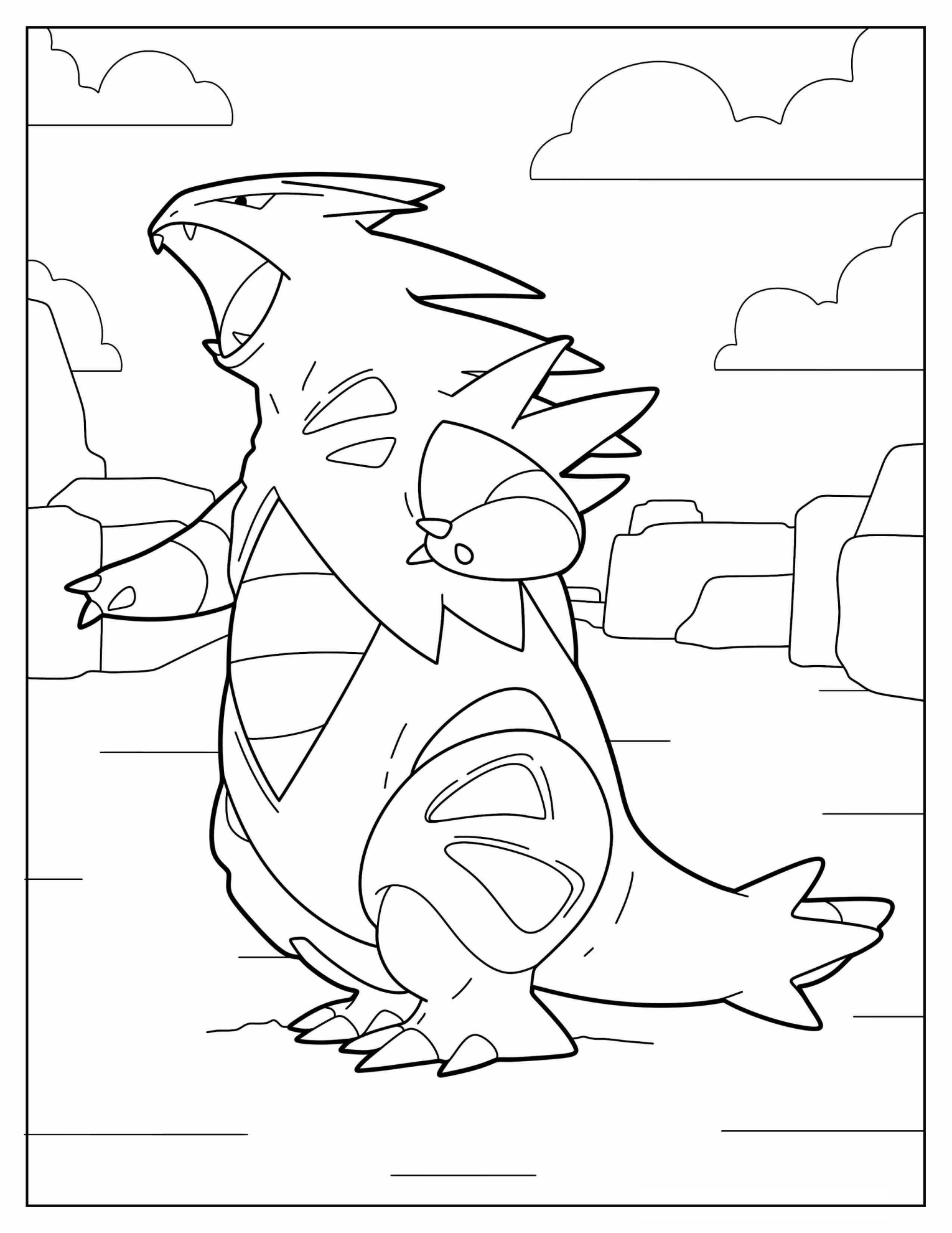 Tyranitar Roaring At Enemy