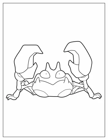 Easy Krabby Outline Coloring Page For Preschoolers