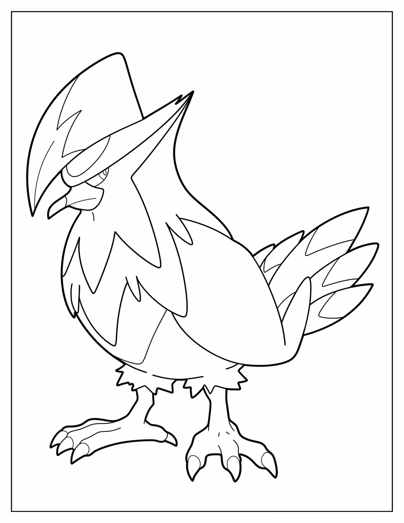 Staraptor Outline Coloring In For Kids