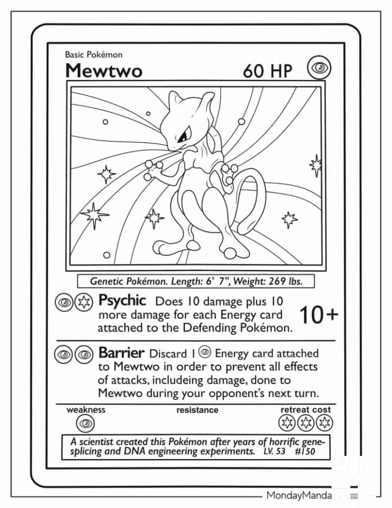 Mewtwo Pokemon Card