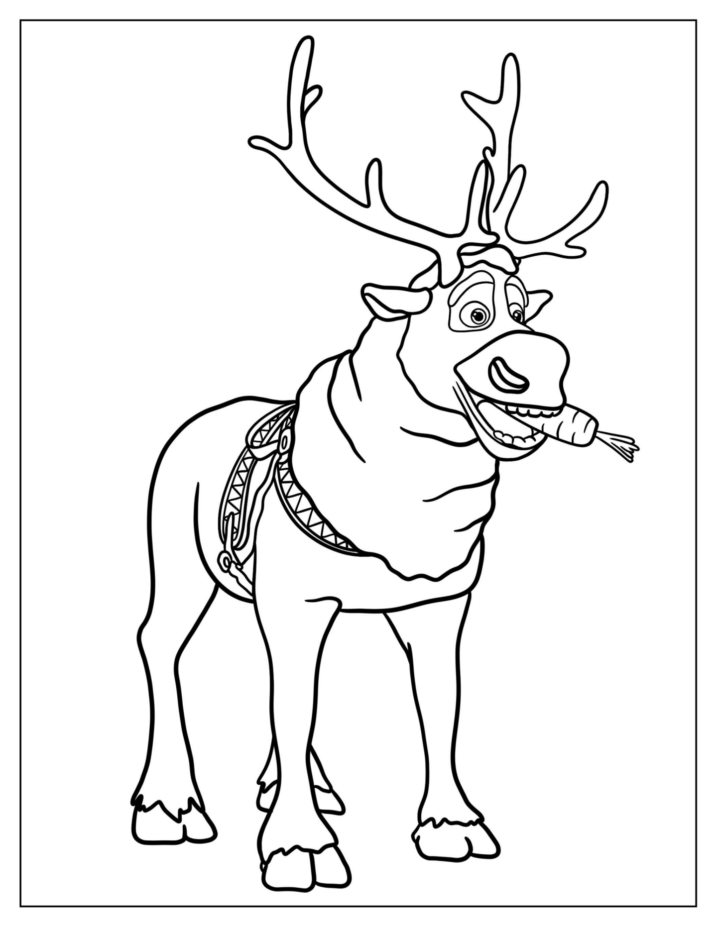 Sven The Reindeer From Frozen Coloring In