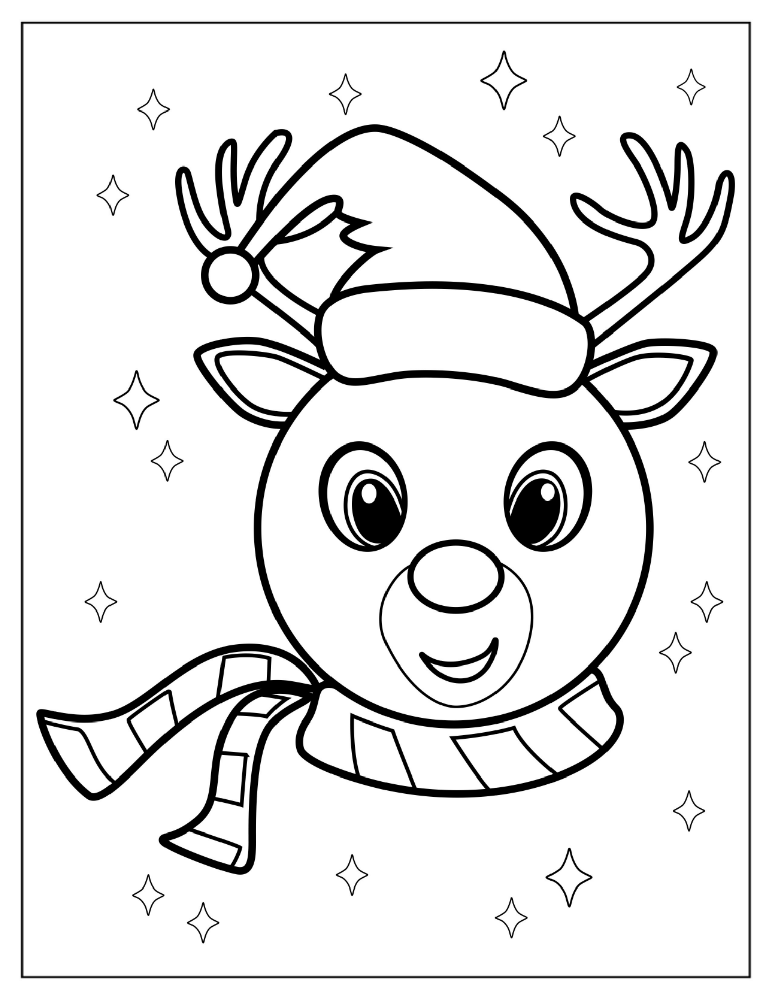 Easy Rudolph Coloring In For Kids