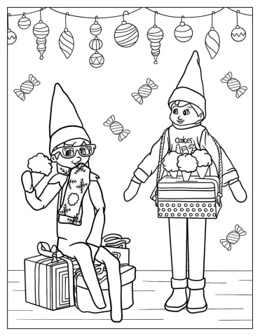 Detailed Elf On The Shelf Coloring Page