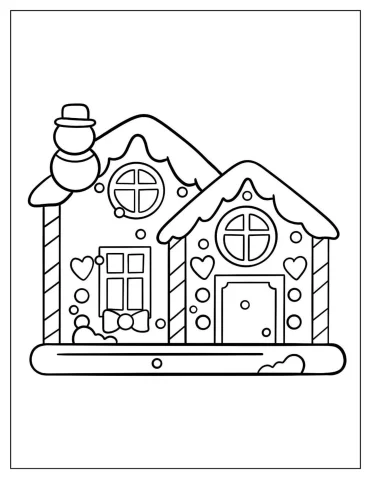 Cute Gingerbread House With Hearts