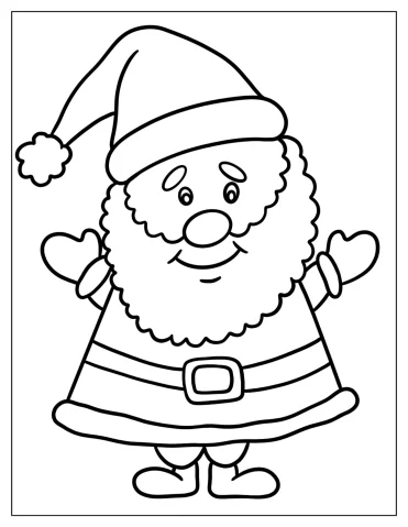 Chibi Santa Claus Coloring In For Kids