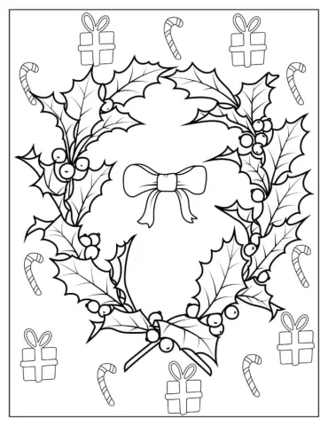 Christmas coloring page of Detailed Mistletoe