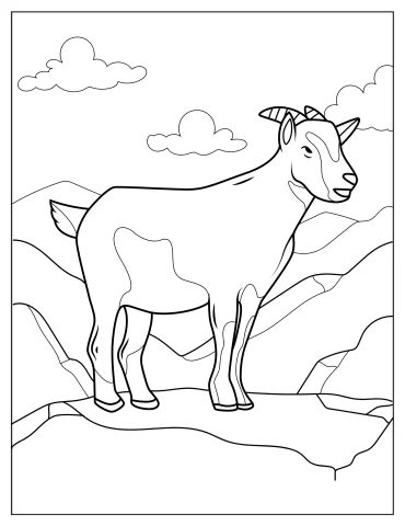 Mountain Goat Coloring Page