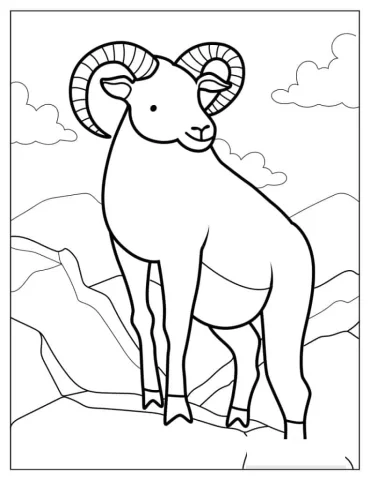Large Goat On Mountain