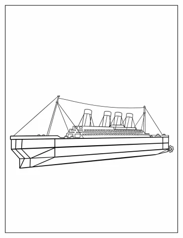 Simple Outline of Titanic To Color