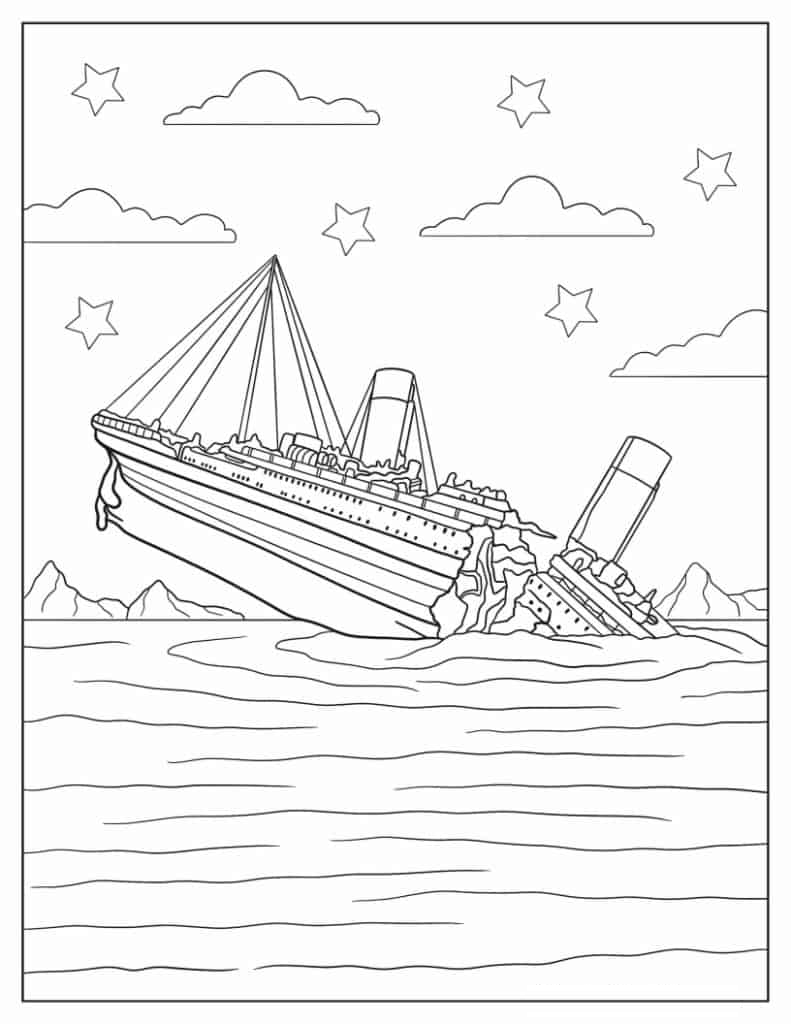 Titanic Breaking Apart As It Sinks