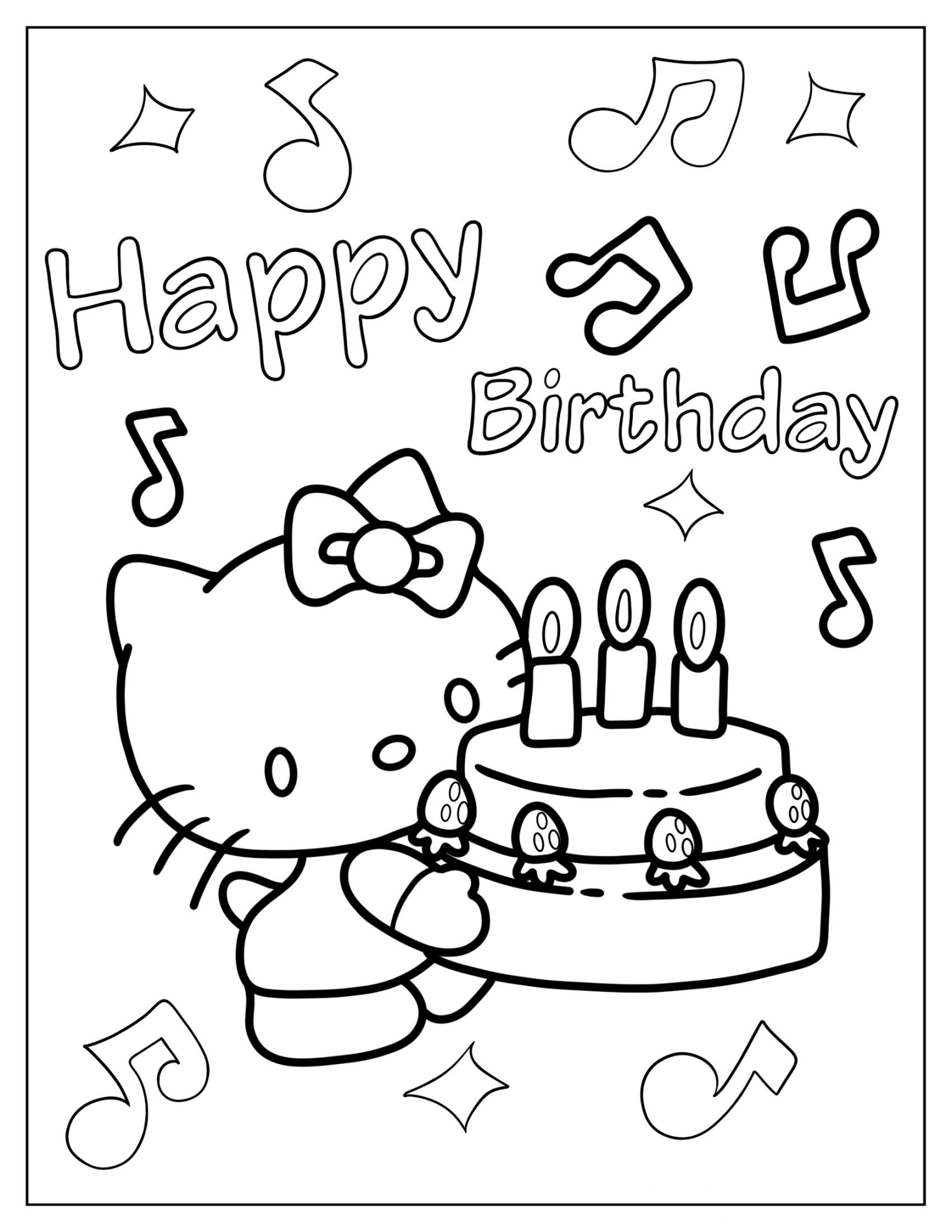 Hello Kitty Carrying Birthday Cake