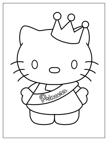 Easy Hello Kitty With Crown And Sash For Preschoolers