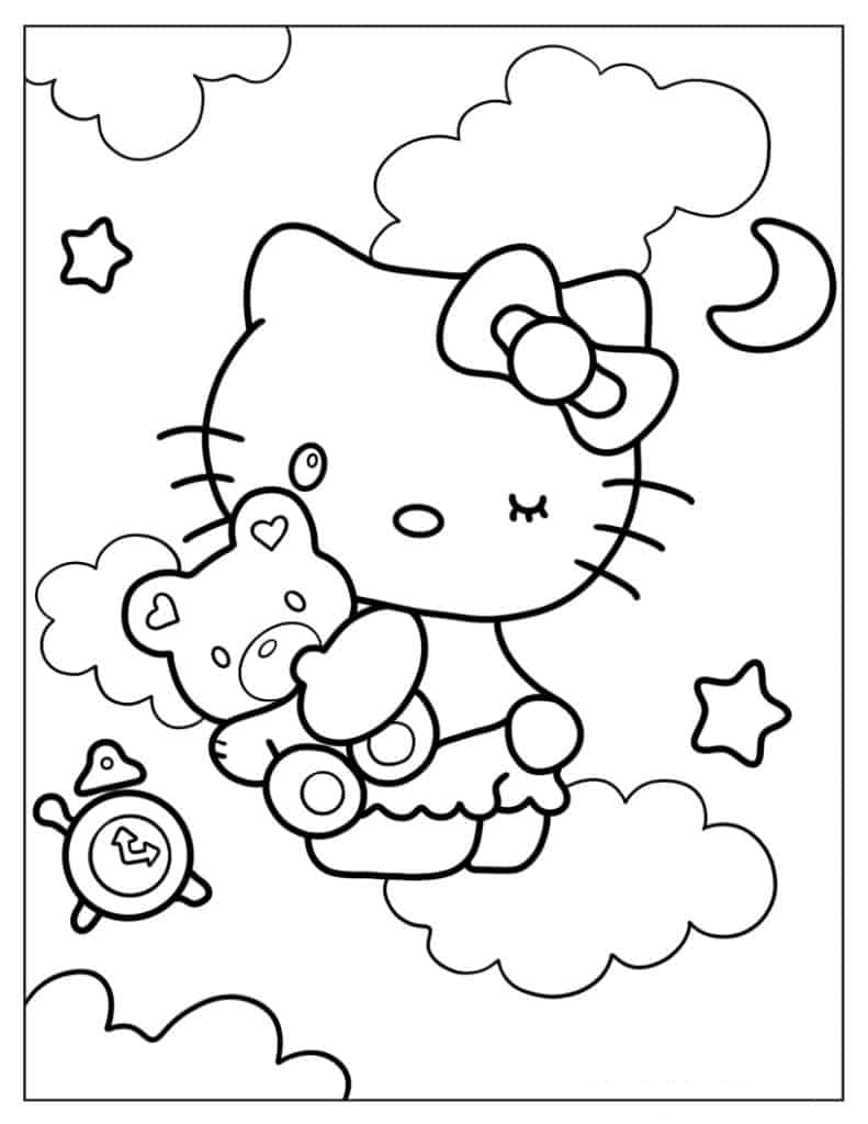 Hello Kitty Hugging Teddy Bear
