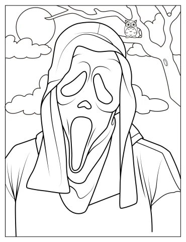 Ghostface From Scream To Color For Adults