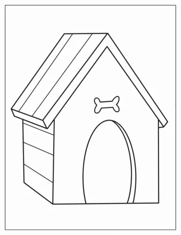 Simple Dog House Outline