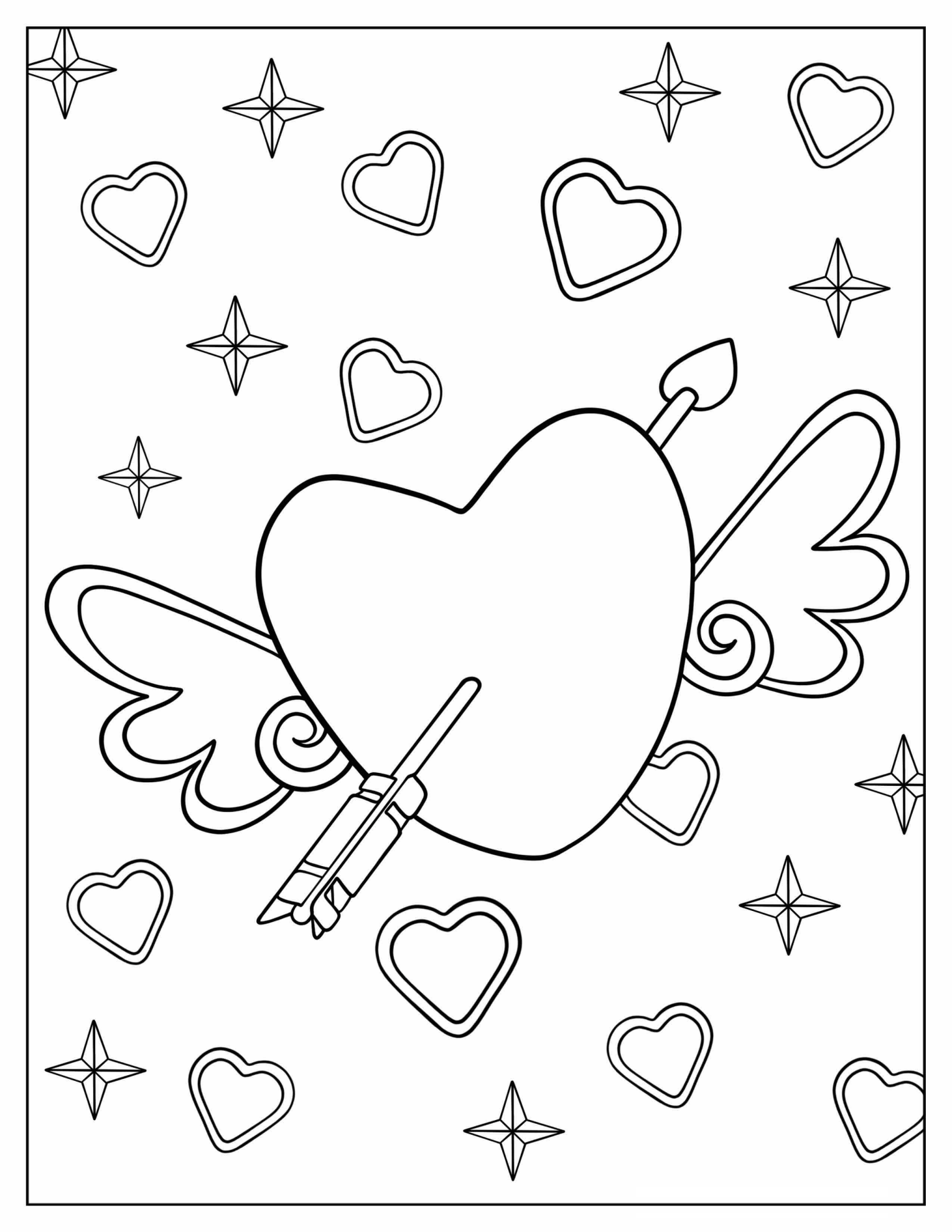 Winged Heart With Cupid’s Arrow