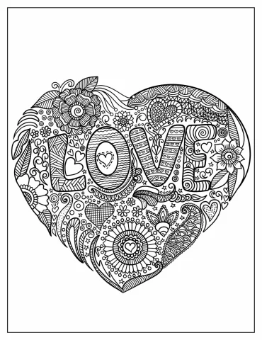 Kawaii Heart Mandala With Love