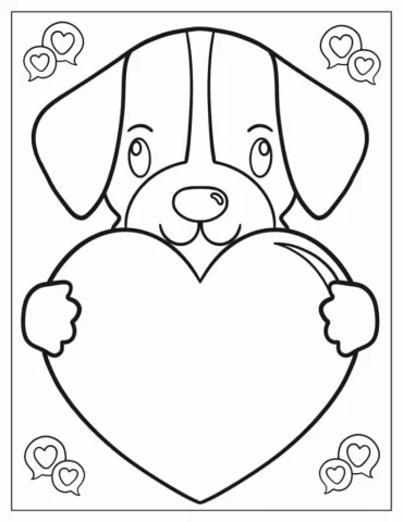 Cute Dog Holding Up Heart