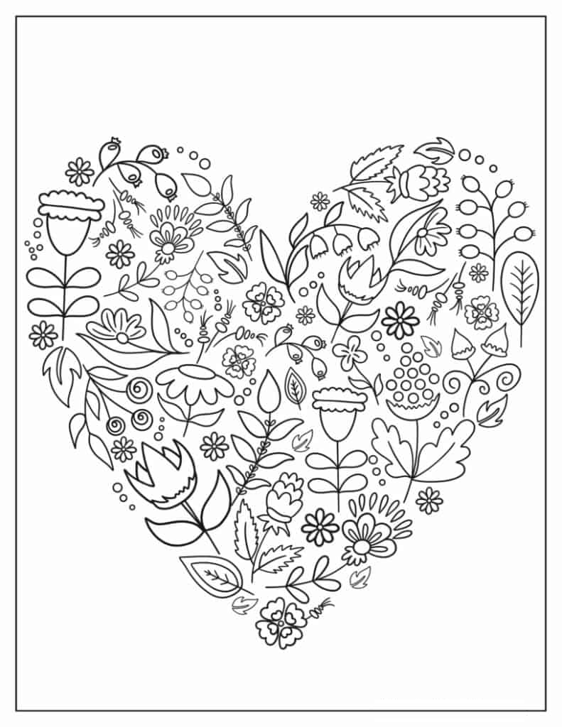 Minimalist Floral Design In Heart Shape