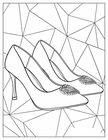 Toe Pump Heels Coloring In