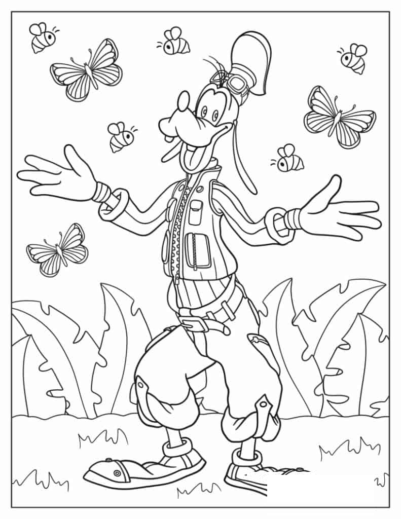 Coloring Page Of Kingdom Hearts 3 Goofy