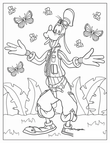 Coloring Page Of Kingdom Hearts 3 Goofy
