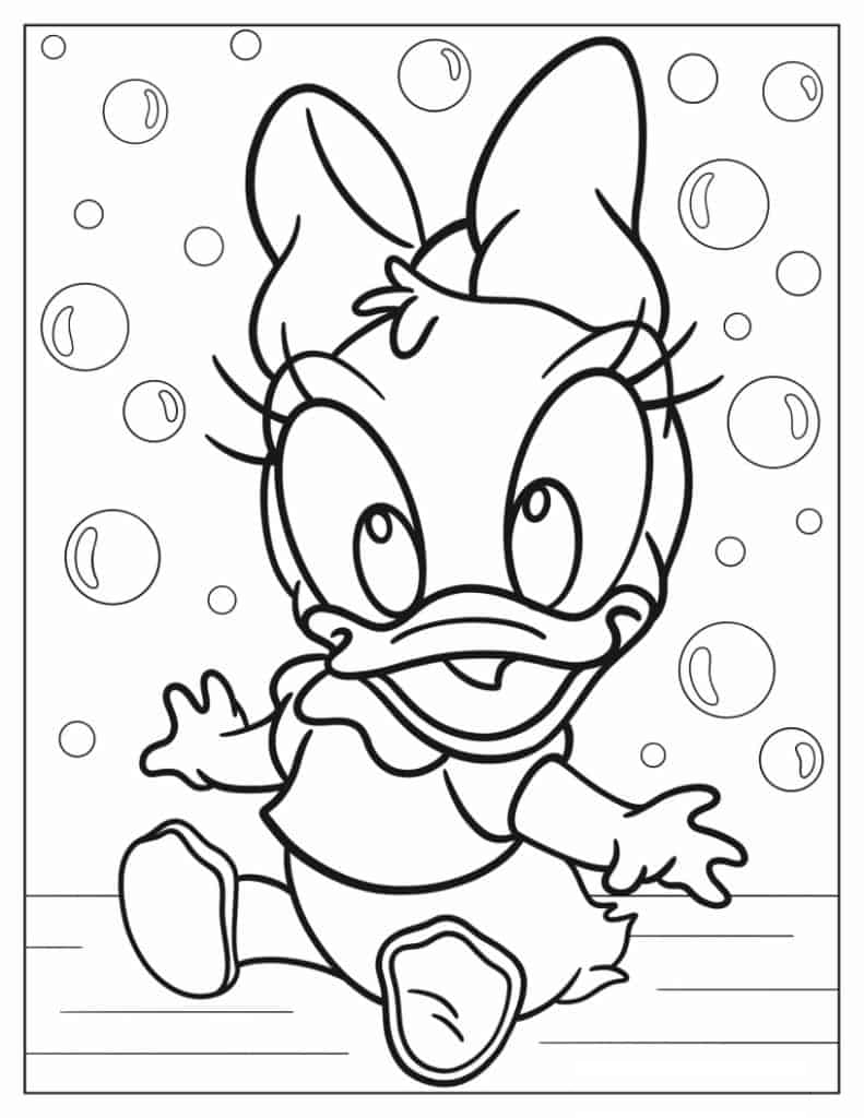 Cute Baby Daisy Duck Coloring In For Kids