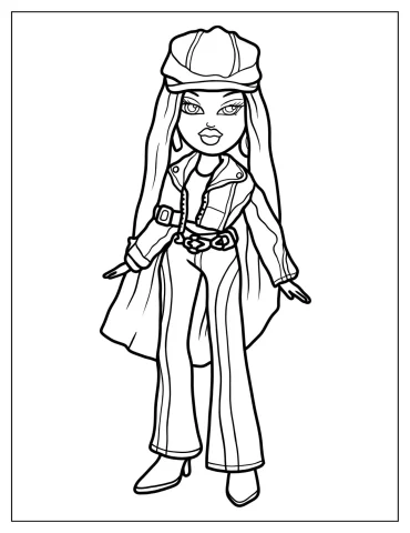 Simple Outline Of Bratz Sasha Coloring In