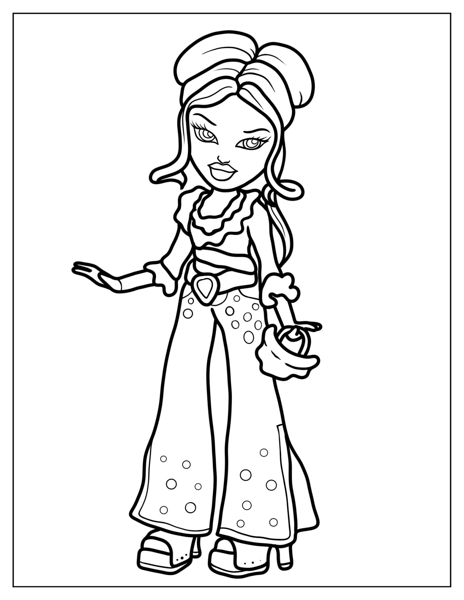 Bratz Meygan Fashion Doll Coloring In