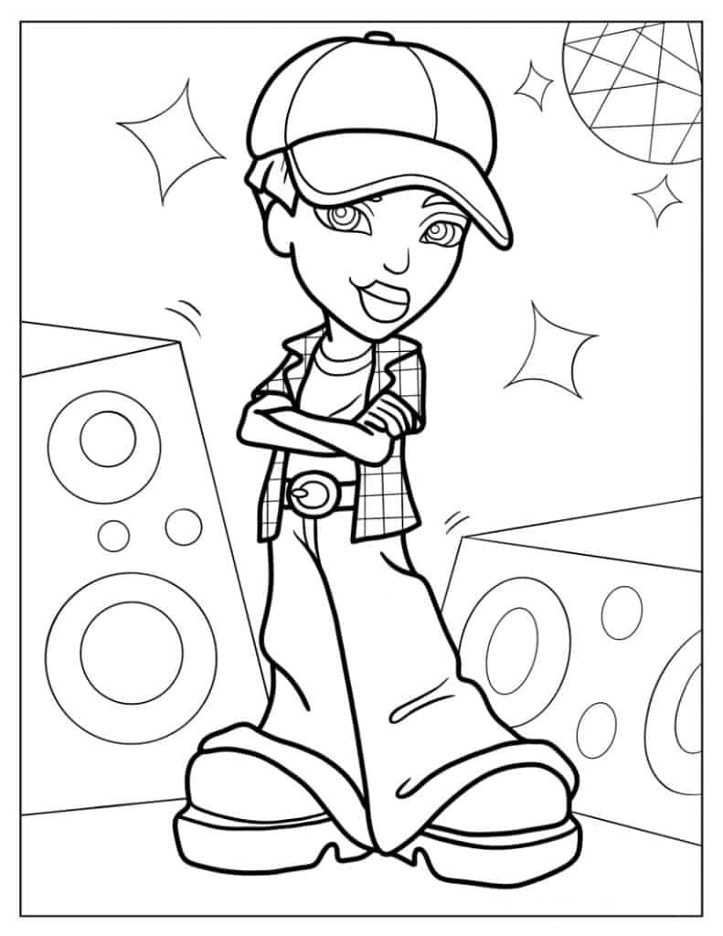 Coloring Page Of Bryce In Disco Club