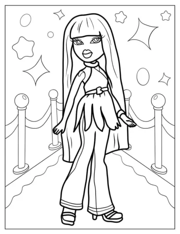 Bratz Chloe On Red Carpet Coloring Sheet