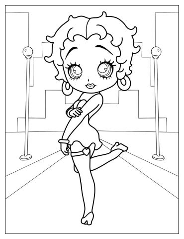 Chibi Betty Boop Coloring In For Preschoolers