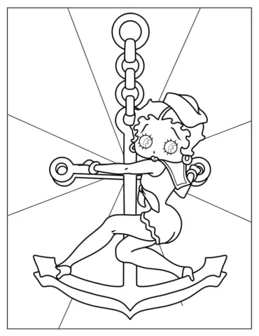 Sailor Betty Boop On Anchor