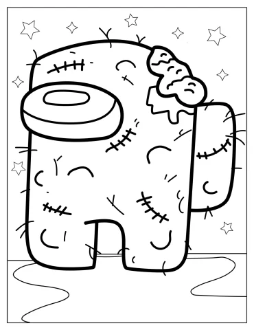 Among Us Zombie Coloring Sheet For Kids