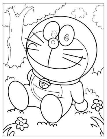 Simple Outline Of Doraemon For Kids