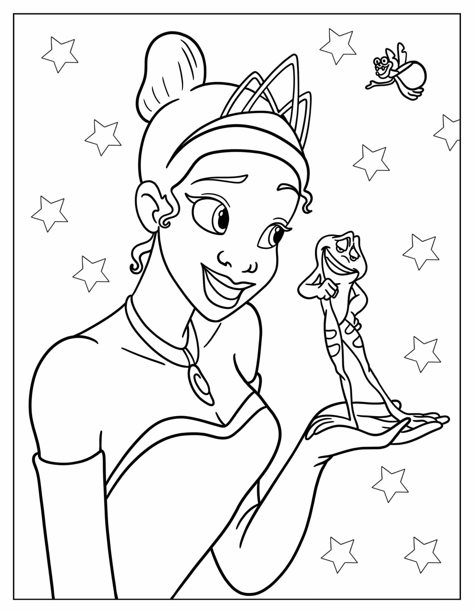 Disney’s The Princess And The Frog Fairy Tale Coloring Sheet
