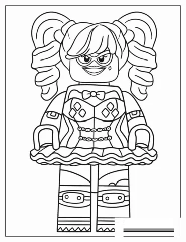 Easy Lego Harley Quinn Coloring In