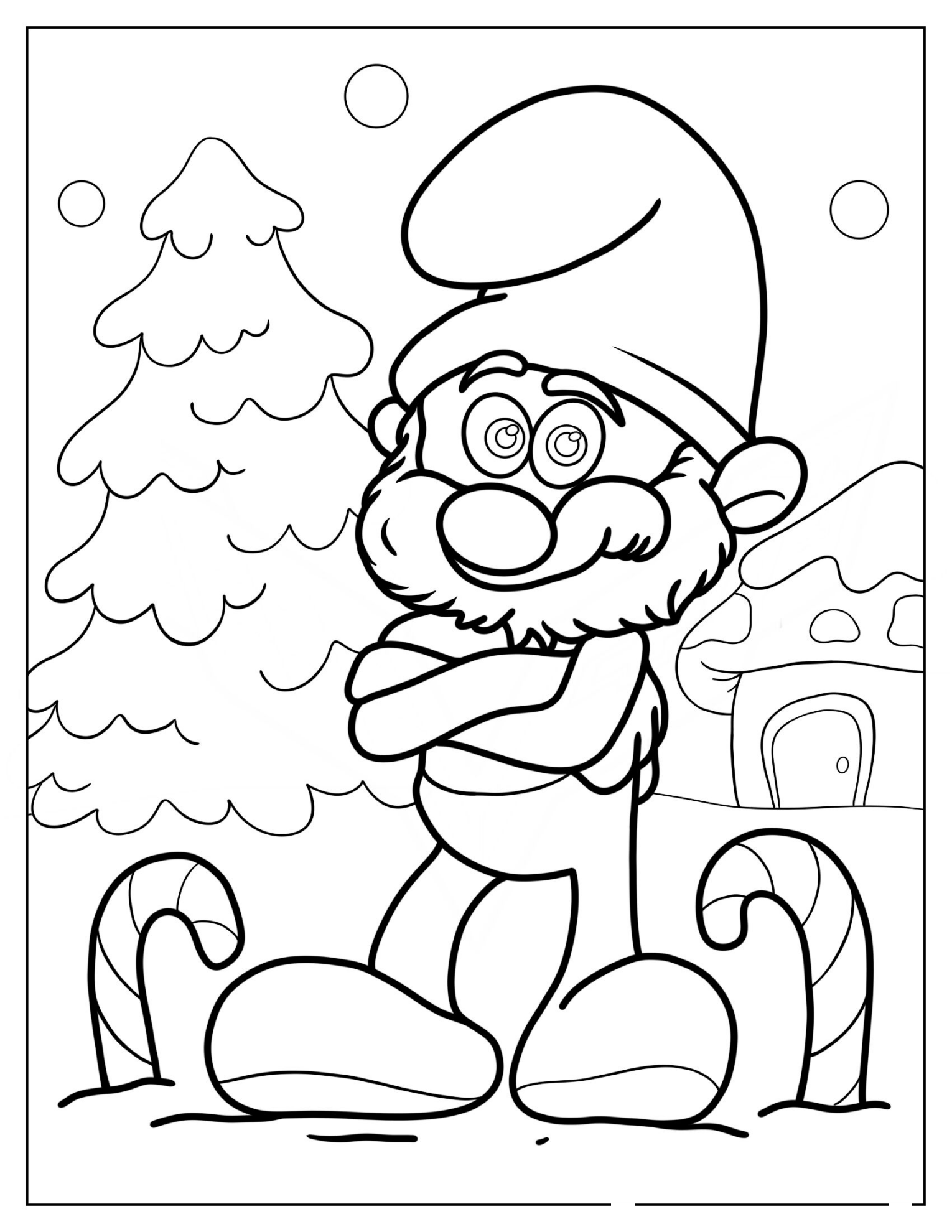 Santa Smurf With Christmas Candy Canes