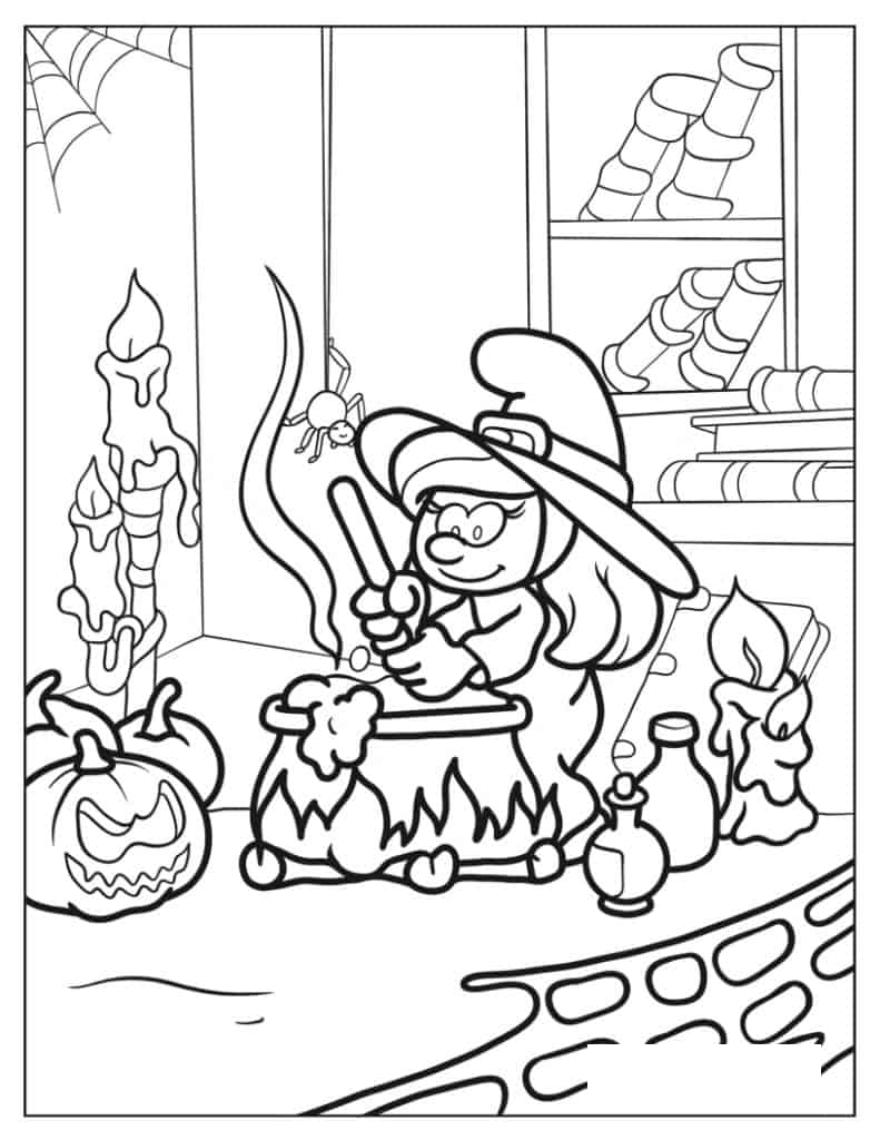 Witch Smurfette With Cauldron