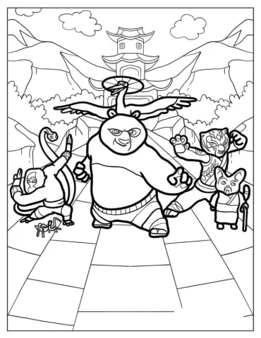 Coloring Page Of Kung Fu Panda Poster