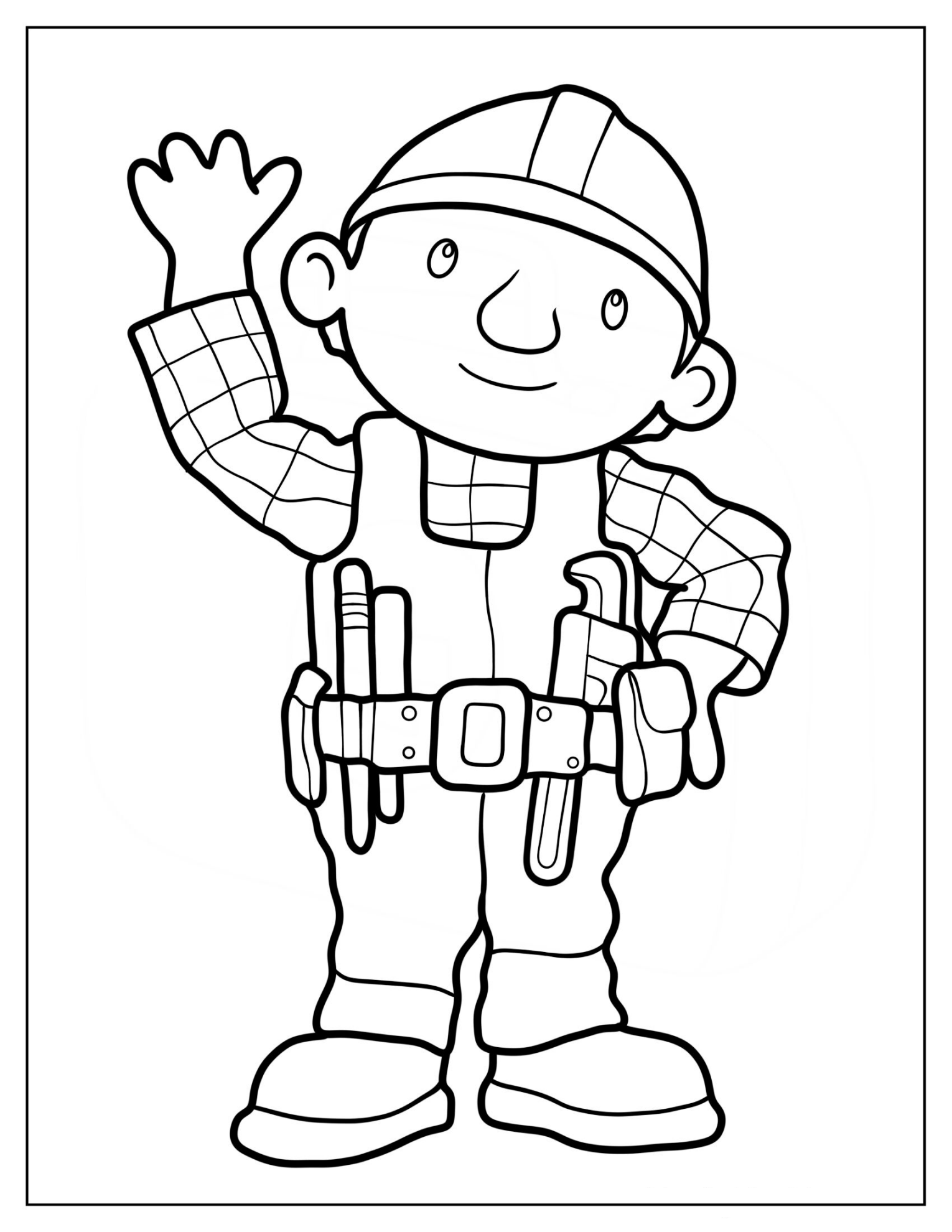 Easy Coloring Page Of Bob The Builder For Preschoolers
