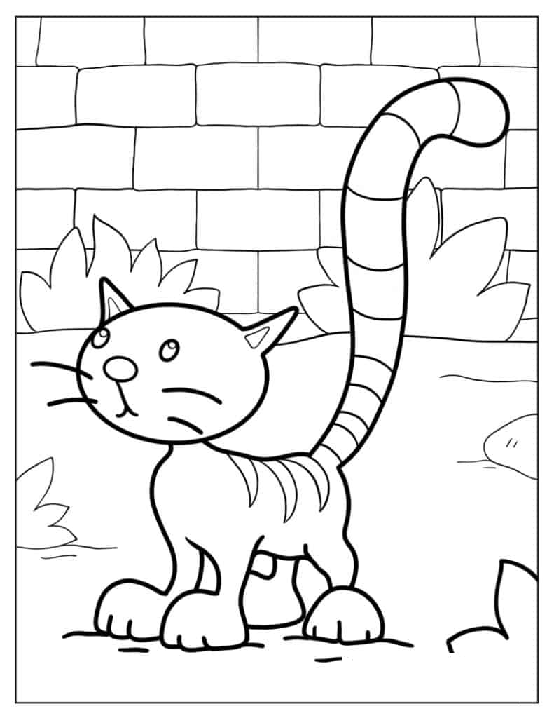 Coloring Page Of Pilchard The Cat