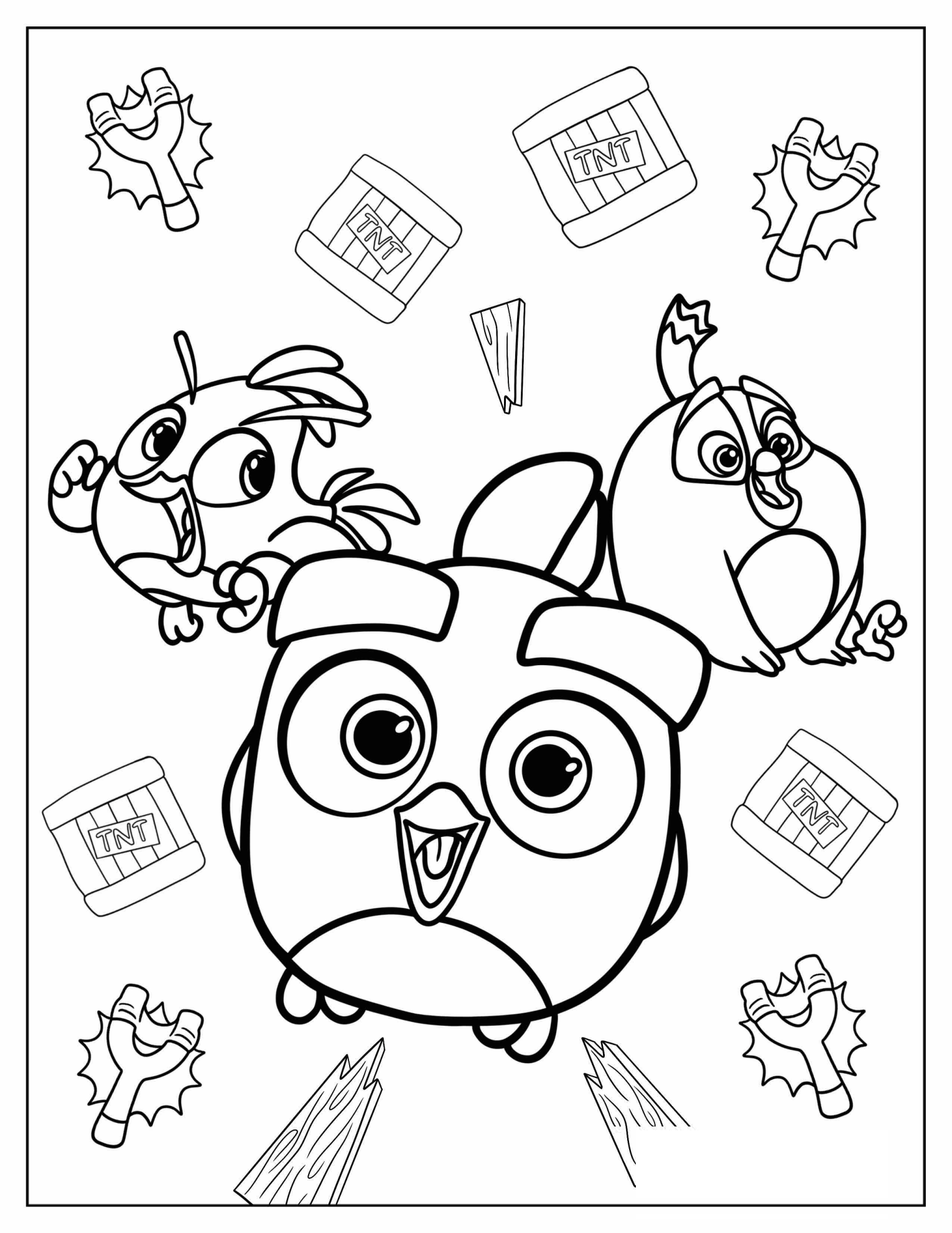 Kawaii Angry Birds Coloring In For Kids