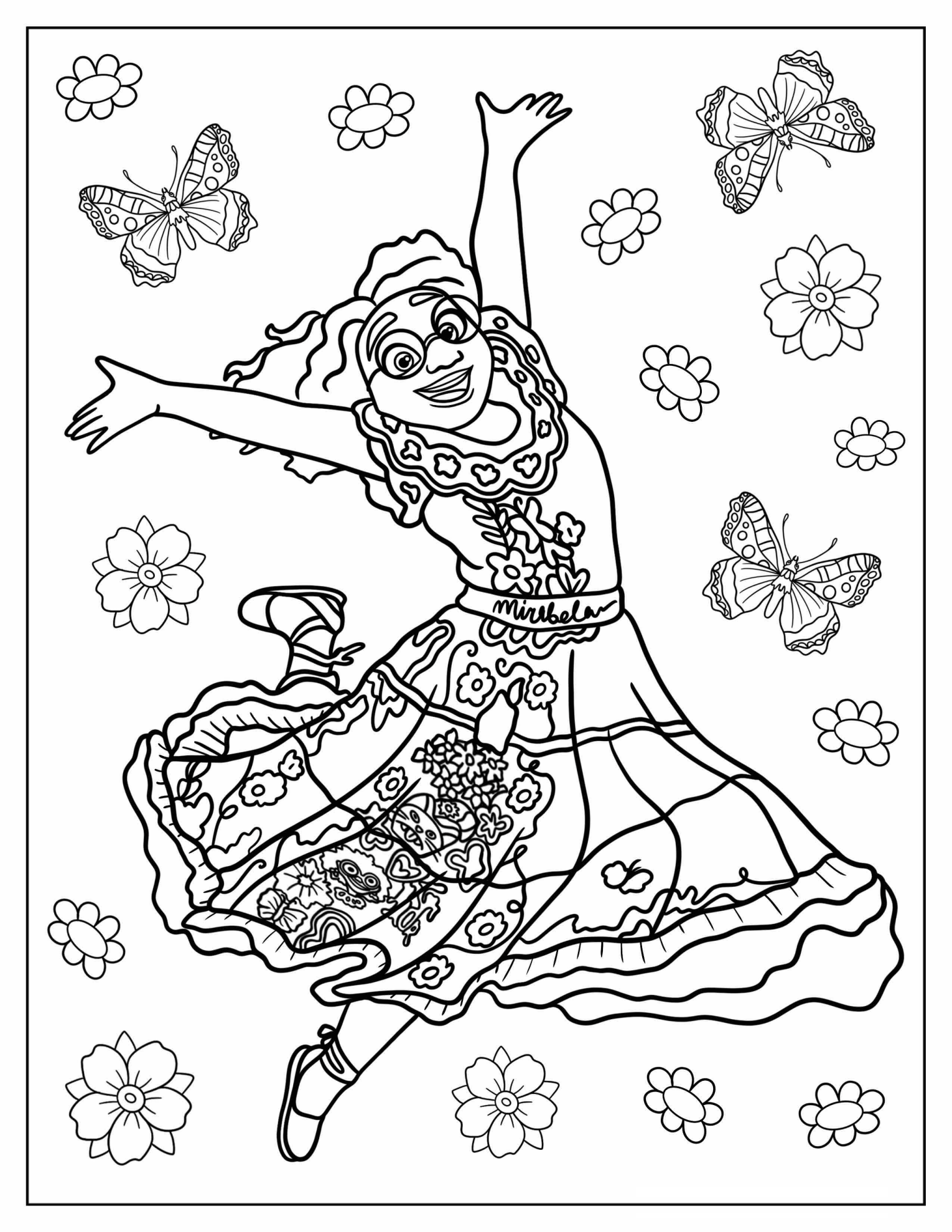 Mirabel Madrigal Dancing Coloring In