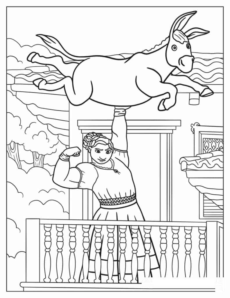 Luisa Carrying A Donkey In Casita Balcony