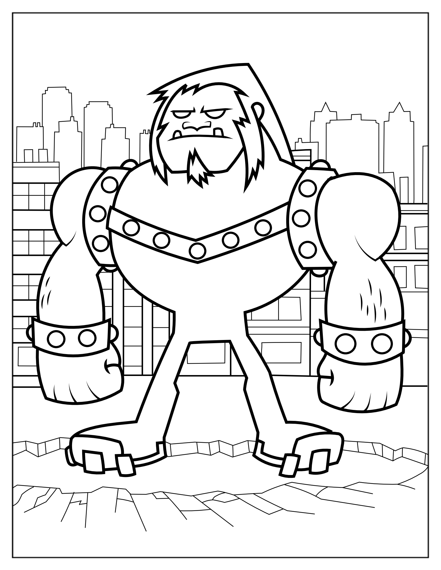 Easy Mammoth Coloring Page For Kids
