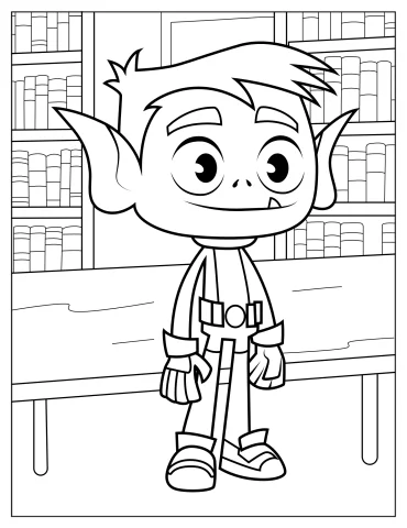 Beast Boy In Library