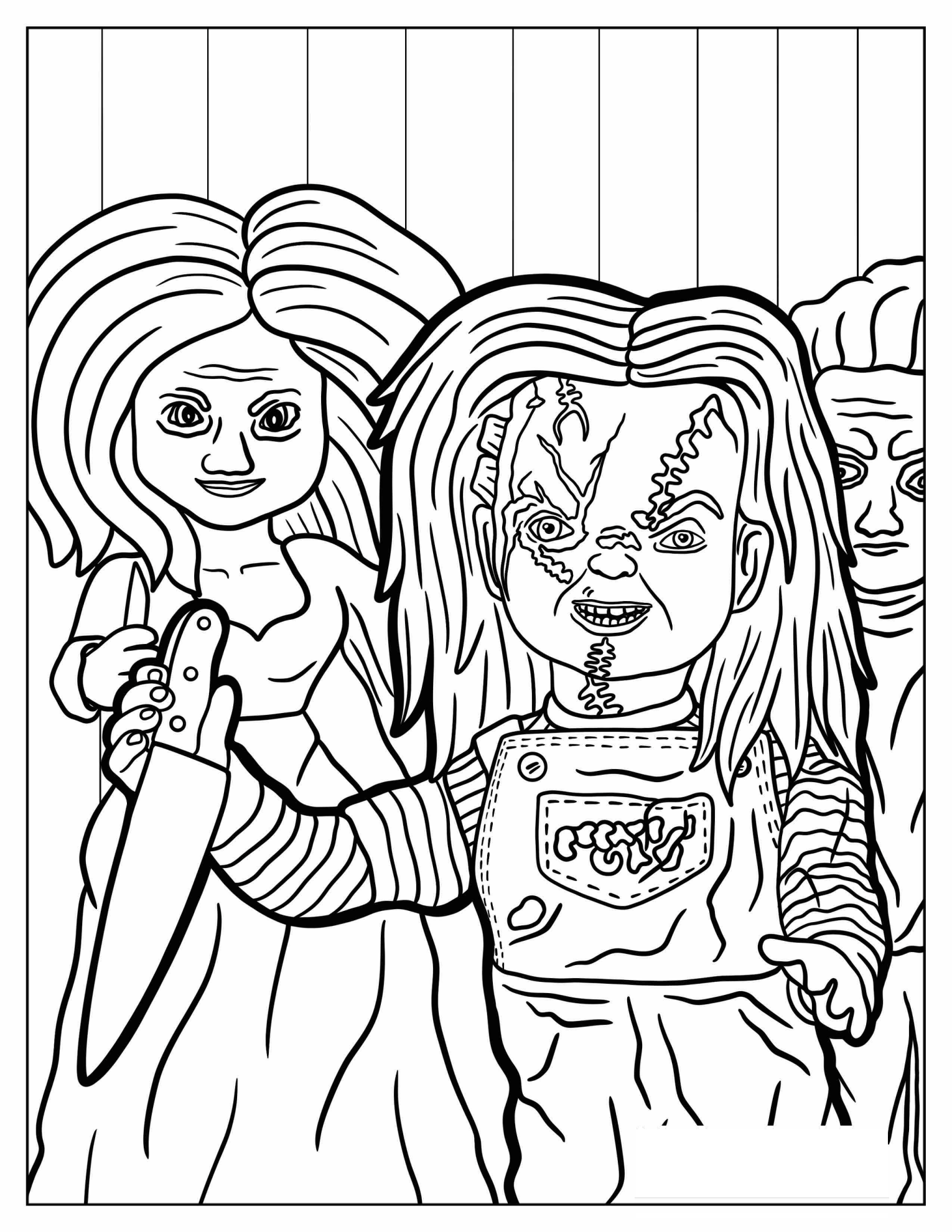 Coloring Page Of Creepy Chucky