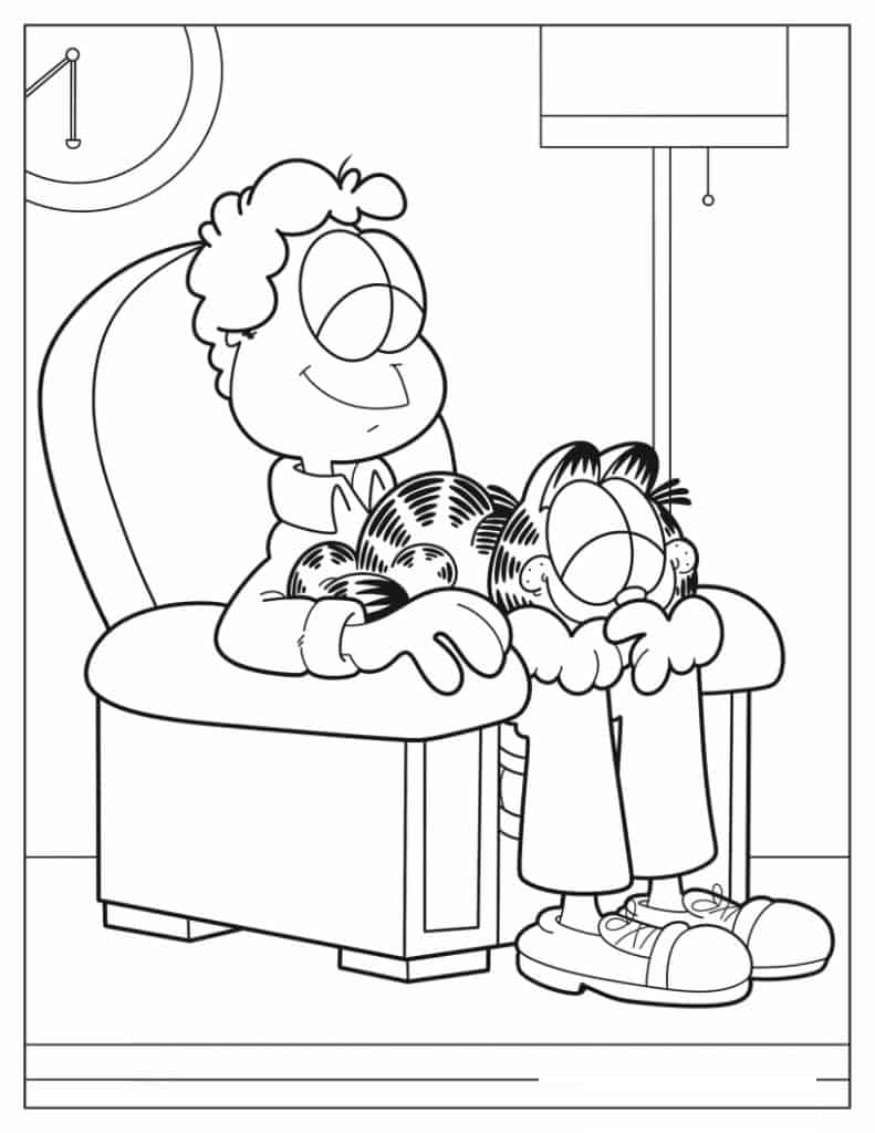 Garfield Sleeping On Jon_s Lap